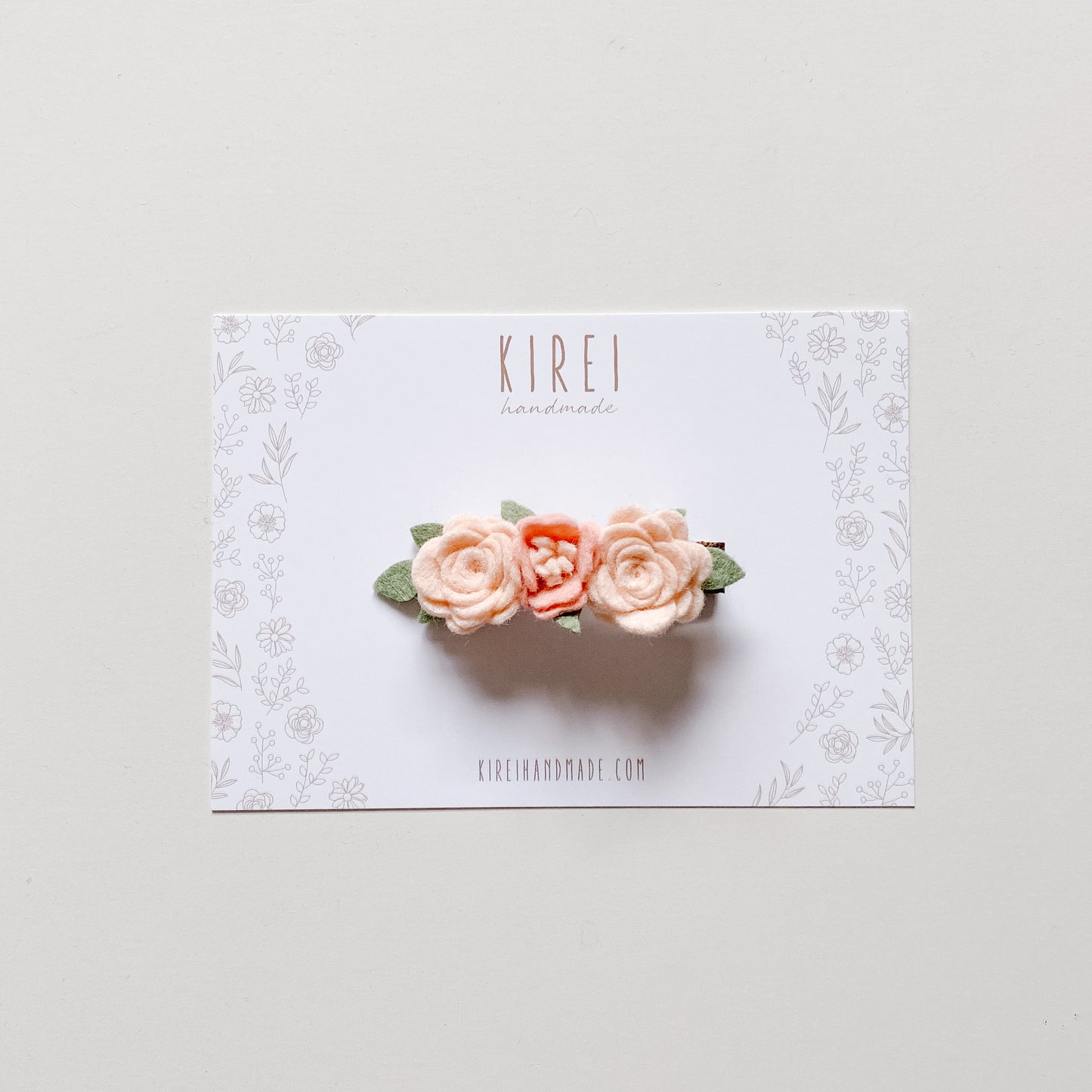 Dainty Flower Bar Clip - Classic Blush