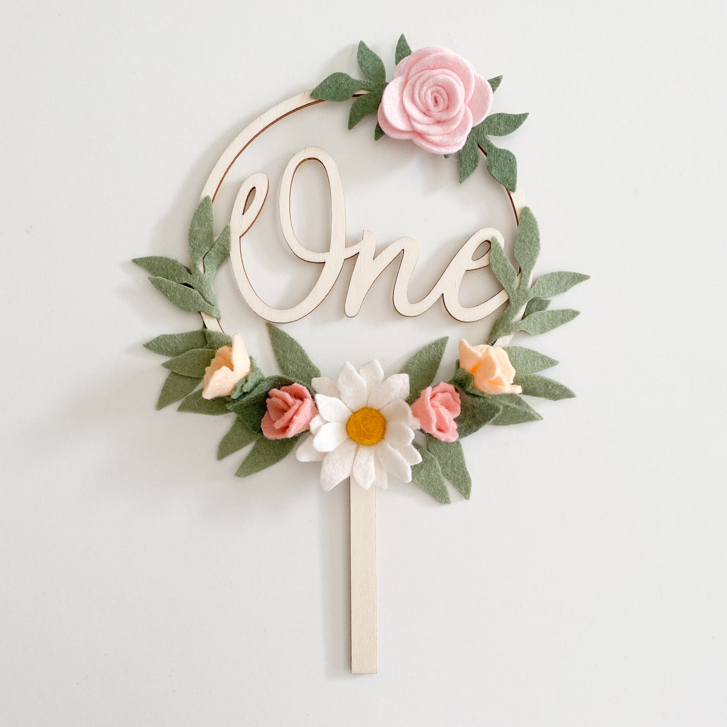 Spring Daisy Cake Topper *Multiple words to choose from*