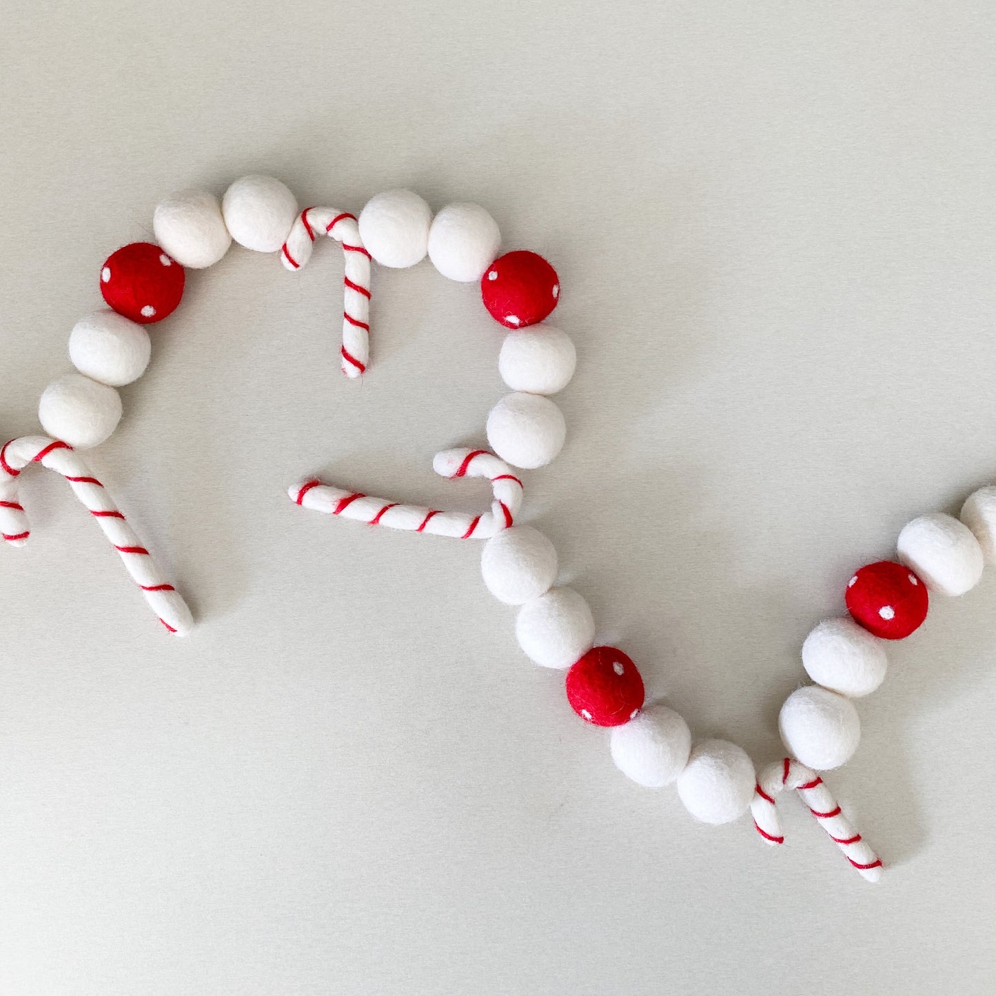 Simple Candy Cane Garland - Red