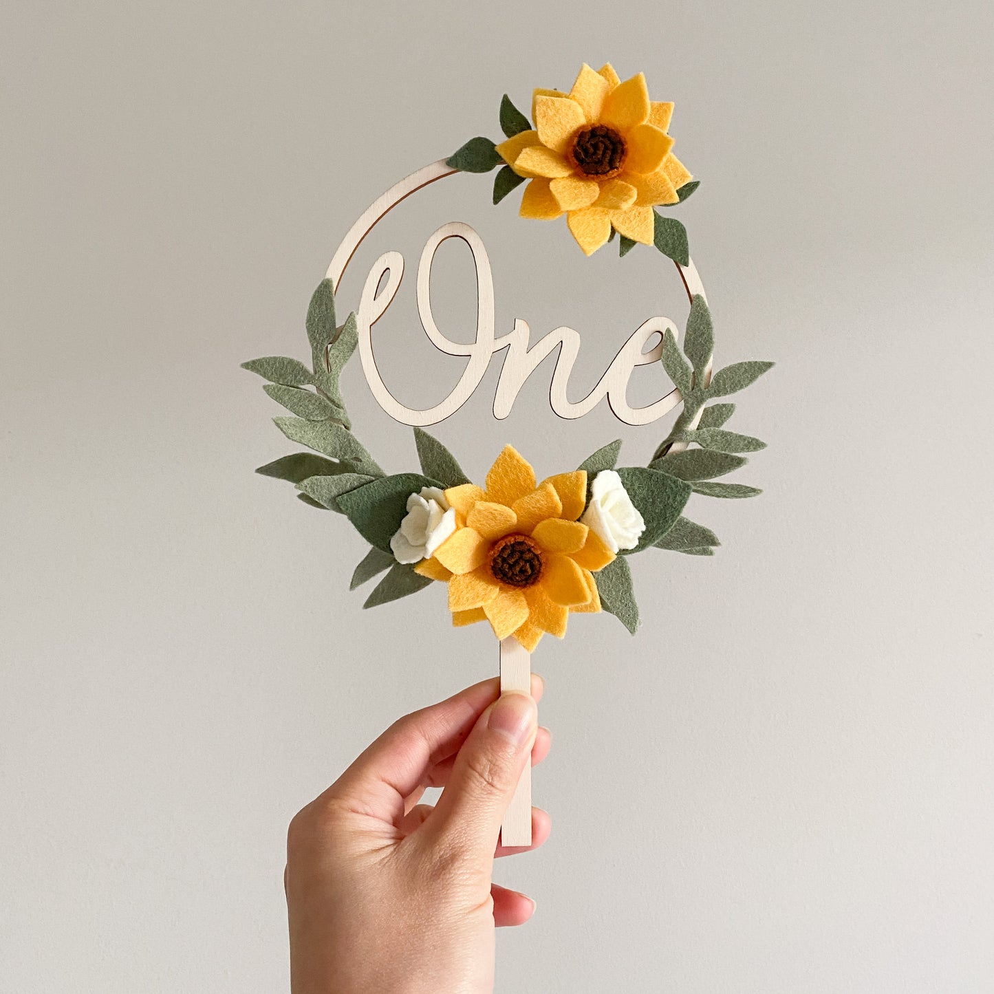Sunflower Cake Topper *Multiple words to choose from*