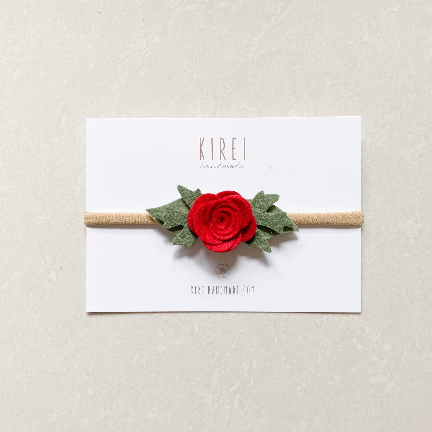 Baby Rose Headband/ Hair Clip - Christmas Red